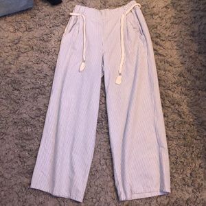 nine west blue and white pin stripe pants sz 4